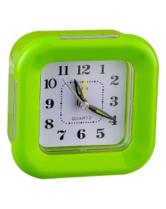 Часы Quartz часы будильник PF TC 003 квадратные 9 5x9 5 см подсветка зелёные Perfeo