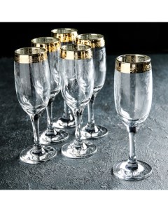 Набор бокалов для шампанского Нежность 190 мл 6 шт Гусь хрустальный