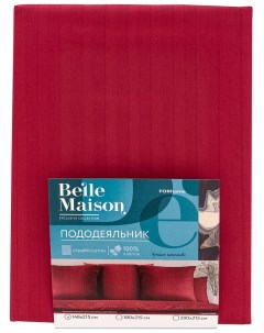 Пододеяльник Belle Maison Palermo полутораспальный страйп сатин 148x215 см бордовый Nobrand