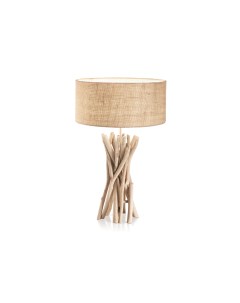Настольная лампа Driftwood TL1 60Вт Е27 дерево металл ПВХ 129570 Ideal lux