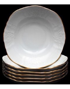 Набор из 6 ти салатников Бернадот белый с золотом Размер 16 см Bernadotte