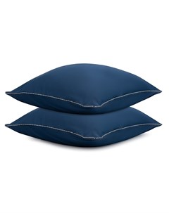 Набор двух наволочек темно синего цвета с контрастным кантом Essential Tkano