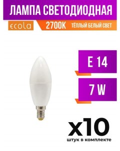 Лампа светодиодная E14 7W 2700K арт 496762 10 шт Ecola