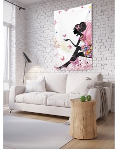 Вертикальное фотопанно на стену Фея в цветочном платье 100x150 см Joyarty