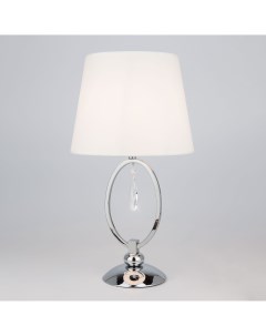 Настольная лампа Madera 01055 1 хром прозрачный тканевый абажур и хрусталь E14 Eurosvet