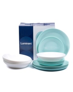 Столовый сервиз Diwali Light Turquoise and White 18 предметов Luminarc