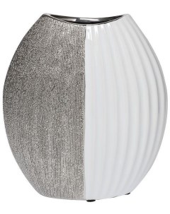 Ваза керамическая белая с серебром Высота 20 см Garda decor