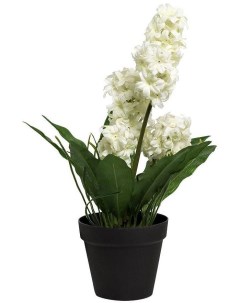 Цветок искусственный Гиацинт в горшочке белый 20x40x12 см Garda decor