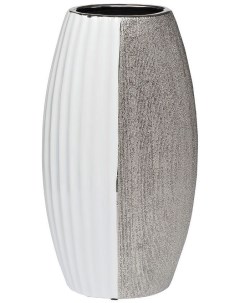 Ваза керамическая белая с серебром 12x35x18 см Garda decor