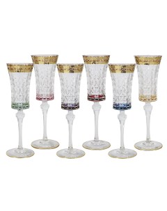 Набор из 6 штук Бокал для шампанского Цветная Флоренция 150мл стекло SM3173_678 AL_ Same