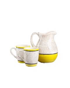 Набор посуды Персия керамика желтый 3 предмета кувшин 1 5 л кружки 350 мл Иран Керамика ручной работы