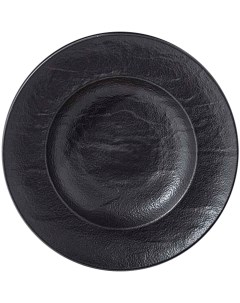 Тарелка глубокая SlateStone фарфор черный 350 мл Wilmax