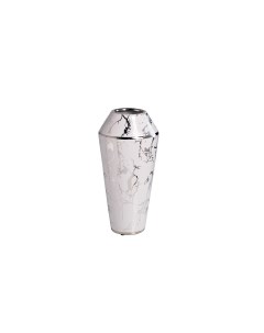 18H3296 WH Ваза керамическая белая с серым декором d14 5 30см Garda decor