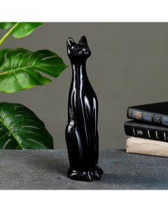 Фигура Кошка Египетская 1 малая черная глянцевая 10х10х31см Хорошие сувениры