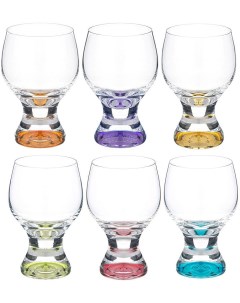 Набор из 6 ти бокалов для вина воды Gina colors Объем 230 мл Crystalex