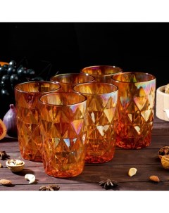 Набор стаканов Круиз 350 мл 6 шт 8x12 5 см цвет янтарный Magistro