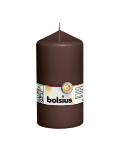Свеча столбик 15x8 коричневая Bolsius