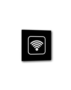 Табличка Wi Fi Черная глянцевая 10 см х 10 см Nobrand