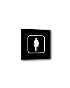 Табличка Женщина Черная глянцевая 10 см х 10 см Nobrand