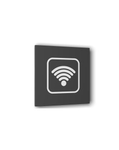 Табличка Wi Fi Серая матовая 10 см х 10 см Nobrand
