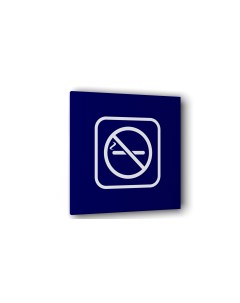 Табличка Курение запрещено Синяя матовая 10 см х 10 см Nobrand