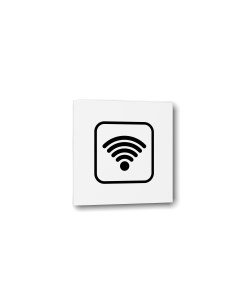Табличка Wi Fi Белая глянцевая 10 см х 10 см Nobrand