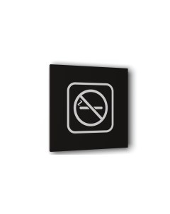 Табличка Курение запрещено Черная матовая 10 см х 10 см Nobrand