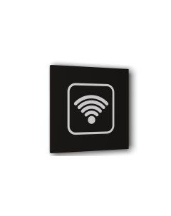 Табличка Wi Fi Черная матовая 10 см х 10 см Nobrand