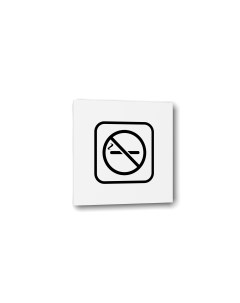 Табличка Курение запрещено Белая глянцевая 10 см х 10 см Nobrand