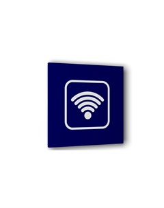 Табличка Wi Fi Синяя матовая 10 см х 10 см Nobrand