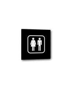 Табличка Мужчина и женщина Черная глянцевая 10 см х 10 см Nobrand