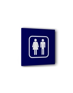 Табличка Мужчина и женщина Синяя матовая 10 см х 10 см Nobrand