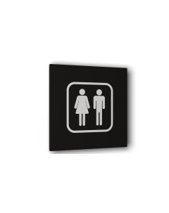 Табличка Мужчина и женщина Черная матовая 10 см х 10 см Nobrand