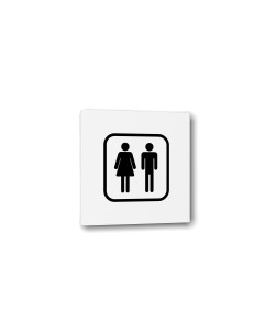 Табличка Мужчина и женщина Белая глянцевая 10 см х 10 см Nobrand