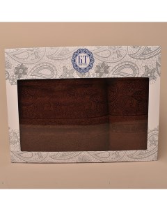 Набор полотенец в коробке Пейсли размер 50х90 70х130 см цвет шоколад махра 450 г м хл Luxor