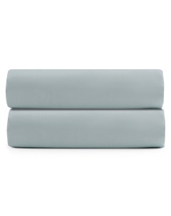 Простыня на резинке из сатина голубого цвета из коллекции Essential 160х200 см Tkano