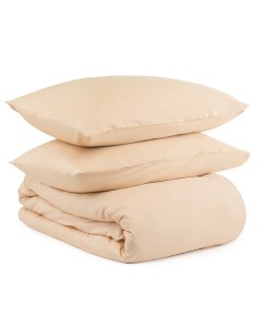 Комплект постельного белья полутораспальный бежево розового цвета essential Tkano