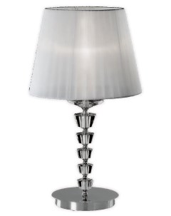Настольная лампа Pegaso TL1 1x60Вт Е27 Хром Белый Метал Органза 059259 Ideal lux