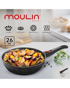 Сковорода универсальная MOULINVilla Titan 26 см черный TM 26 DI DH Moulin villa