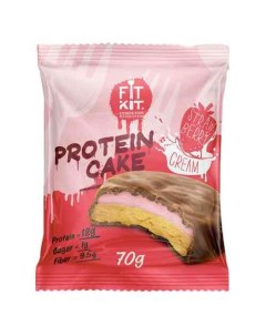 Протеиновое печенье Protein Cake клубника со сливками 70 г Fit kit