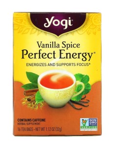 Чай в пакетиках Абсолютная энергия пряная ваниль 16 пакетиков Yogi tea