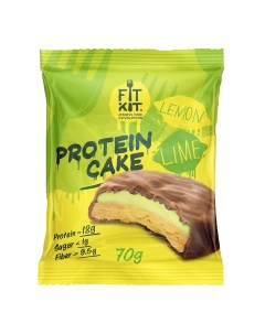 Протеиновое печенье Protein Cake лимон лайм 70 г Fit kit