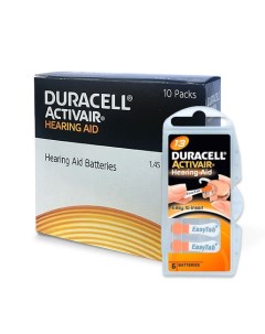 Батарейки Activair 13 PR48 для слухового аппарата упаковка 60 батареек Duracell