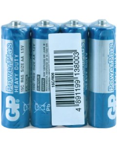 Батарейка PowerPlus AA R06 15G солевая OS4 комплект 20 батареек 5 упак х 4шт Gp