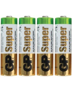 Батарейка Super AA LR06 15A алкалиновая SB4 комплект 16 батареек 4 упак х 4шт Gp