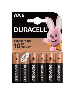 Батарейка Basic AA LR06 алкалиновая 6BL комплект 12 батареек 2 упак х 6шт Duracell