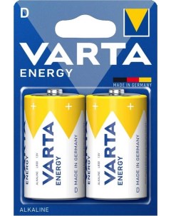 Батарейки 4120 229 412 Energy LR20 373 BL2 комплект 2 батарейки 1 упак х 2шт Varta