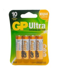 Батарейка Ultra AA LR06 15AU алкалиновая BC4 комплект 12 батареек 3 упак х 4шт Gp