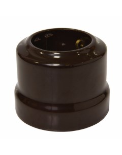 Розетка электрическая с заземляющим контактом керамика коричневый Lindas