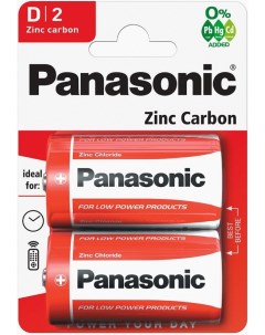 Элемент питания Zinc Carbon R20 373 BL2 комплект 4 батарейки 2 упак х 2шт Panasonic